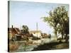 Dutch Canal Scene-Johan-Barthold Jongkind-Stretched Canvas