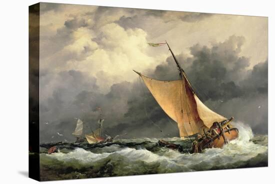 Dutch Cargo Boats in Rough Sea-Edward William Cooke-Stretched Canvas