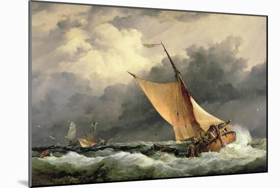 Dutch Cargo Boats in Rough Sea-Edward William Cooke-Mounted Giclee Print