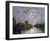 Dutch Channel in the Moonlight, C1840-1891-Johan Barthold Jongkind-Framed Giclee Print