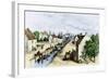 Dutch Colonists Using the Canal in Broad Street, New Amsterdam, 1600s-null-Framed Giclee Print