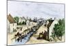 Dutch Colonists Using the Canal in Broad Street, New Amsterdam, 1600s-null-Mounted Giclee Print