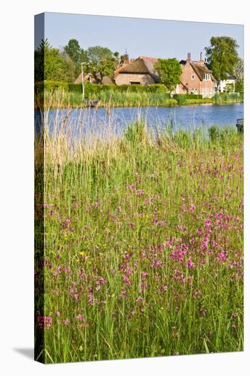 Dutch Country Landscape with Farm in Spring-Colette2-Stretched Canvas