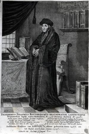 Desiderius Erasmus, 'Restorer of the Latin Language' (Engraving)