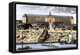 Dutch East India House in Amsterdam, Showing Warehouses and Shipyard-null-Framed Stretched Canvas