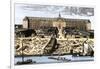 Dutch East India House in Amsterdam, Showing Warehouses and Shipyard-null-Framed Giclee Print