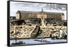 Dutch East India House in Amsterdam, Showing Warehouses and Shipyard-null-Framed Stretched Canvas