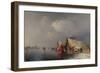 Dutch Encampment on the Ice, 1849 (Oil on Canvas)-Carl Hilgers-Framed Giclee Print