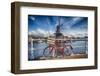 Dutch Essentials Bicycle and a Windmill-George Oze-Framed Photographic Print