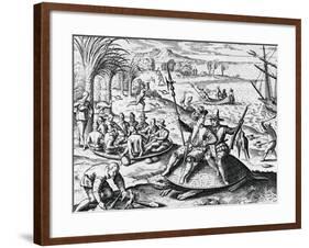 Dutch Explorers Enjoying Island-null-Framed Giclee Print