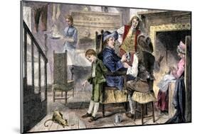 Dutch Family at Home in Colonial New York-null-Mounted Giclee Print