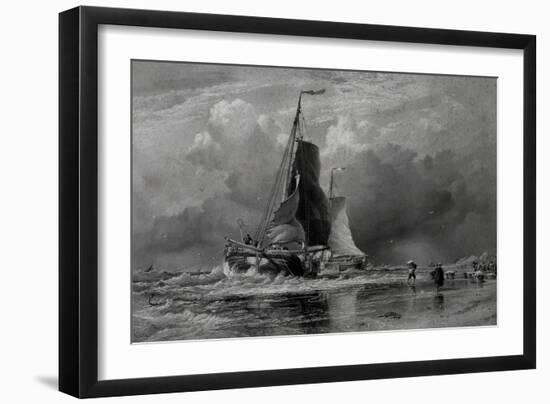 Dutch Fishing Vessels in Egmant, 1874, by Edward William Cooke (1811-1880)-null-Framed Giclee Print