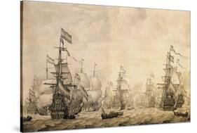 Dutch Fleet, 1672-William Affleck-Stretched Canvas