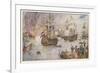 Dutch Fleet Commanded by De Ruiter Sails up the Thames and Burns English Shipping in the Medway-Henry Justice Ford-Framed Art Print