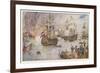 Dutch Fleet Commanded by De Ruiter Sails up the Thames and Burns English Shipping in the Medway-Henry Justice Ford-Framed Art Print