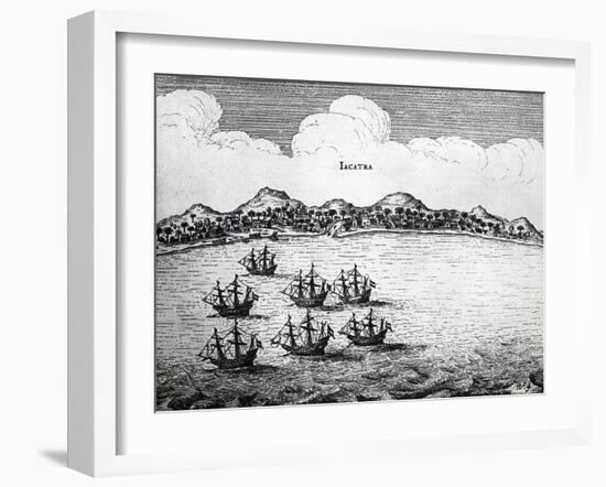 Dutch Fleet of Admiral Cornelis De Jonge Matelief (Ca 1569-1632) in Jakarta in 1607-null-Framed Giclee Print