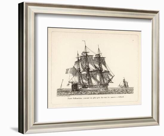 Dutch "Flute" Sails Away on the Breeze-Beaugean-Framed Art Print