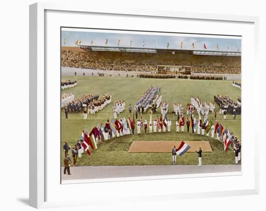 Dutch Footballer Harry Denis Swears the Olympic Oath-null-Framed Photographic Print