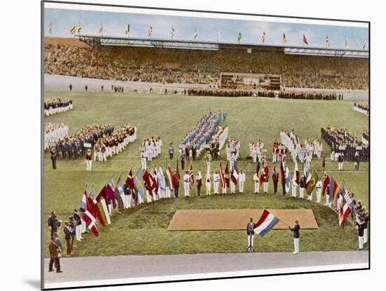 Dutch Footballer Harry Denis Swears the Olympic Oath-null-Mounted Photographic Print