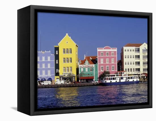 Dutch Gable Architecture of Willemstad, Curacao, Caribbean-Greg Johnston-Framed Stretched Canvas