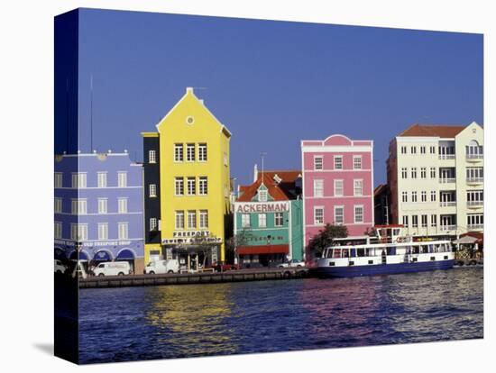 Dutch Gable Architecture of Willemstad, Curacao, Caribbean-Greg Johnston-Stretched Canvas