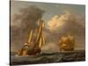 Dutch Galliots Off the Coast-John Wilson Carmichael-Stretched Canvas