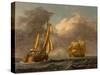 Dutch Galliots Off the Coast-John Wilson Carmichael-Stretched Canvas