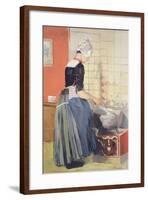 Dutch Girl Cooking, from 'L'Estampe Moderne', Published Paris 1897-99-Ferdinand-Jean Luigini-Framed Giclee Print