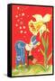 Dutch Girl Watering Daffodil-null-Framed Stretched Canvas