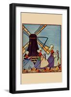 Dutch Girls Knitting-Needlecraft Magazine-Framed Art Print