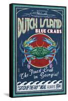 Dutch Island, Georgia - Blue Crabs-Lantern Press-Framed Stretched Canvas
