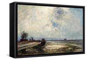 Dutch Landscape, 1862 (Oil on Canvas)-Johan-Barthold Jongkind-Framed Stretched Canvas