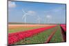 Dutch Landscape with Tulips and Wind Turbines-kruwt-Mounted Photographic Print