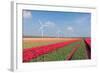 Dutch Landscape with Tulips and Wind Turbines-kruwt-Framed Photographic Print