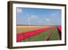 Dutch Landscape with Tulips and Wind Turbines-kruwt-Framed Photographic Print