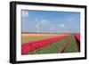 Dutch Landscape with Tulips and Wind Turbines-kruwt-Framed Photographic Print