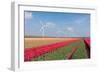 Dutch Landscape with Tulips and Wind Turbines-kruwt-Framed Photographic Print