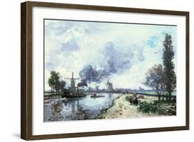 Dutch Landscape with Windmills, 1868-Johan-Barthold Jongkind-Framed Giclee Print