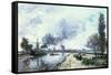 Dutch Landscape with Windmills, 1868-Johan-Barthold Jongkind-Framed Stretched Canvas
