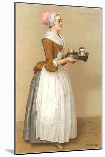 Dutch Maid Carrying Chocolate-null-Mounted Art Print