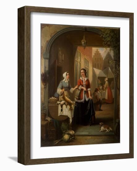 Dutch Market Scene-Henri Joseph Gommarus Carpentero-Framed Giclee Print