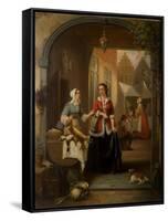 Dutch Market Scene-Henri Joseph Gommarus Carpentero-Framed Stretched Canvas