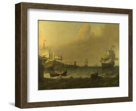 Dutch Men-Of-War Entering a Mediterranean Port, 1681-Ludolf Bakhuizen-Framed Giclee Print