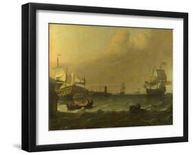 Dutch Men-Of-War Entering a Mediterranean Port, 1681-Ludolf Bakhuizen-Framed Giclee Print