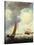 Dutch Merchant Ships and a Coastal Trader in Choppy Seas-Charles Brooking-Stretched Canvas