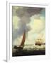 Dutch Merchant Ships and a Coastal Trader in Choppy Seas-Charles Brooking-Framed Giclee Print