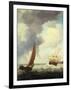 Dutch Merchant Ships and a Coastal Trader in Choppy Seas-Charles Brooking-Framed Giclee Print