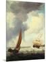 Dutch Merchant Ships and a Coastal Trader in Choppy Seas-Charles Brooking-Mounted Giclee Print