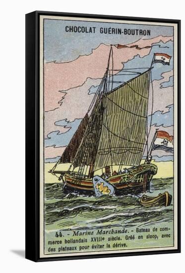 Dutch Merchant Sloop, 18th Century-null-Framed Stretched Canvas