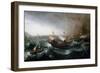Dutch Merchant Vessels and a Smalschip Accompanied by Dolphins in Heavy Seas-Aert Van Antum-Framed Giclee Print